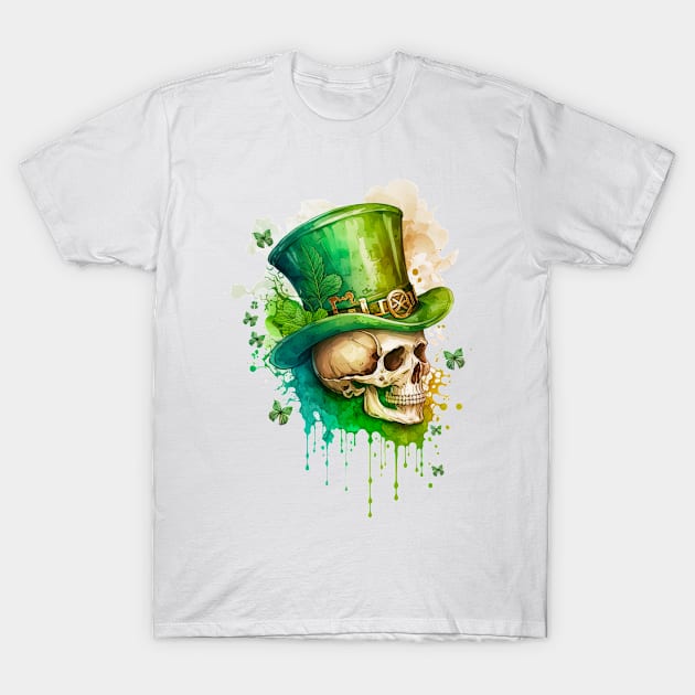 St Patrick's Day Skull, Ireland, Irish, Lucky, Irish Pride, Saint Patrick's T-Shirt by PorcupineTees